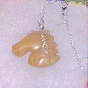 Hippie Boho Aventurine Horse 🐎 Silver 24” Neck…